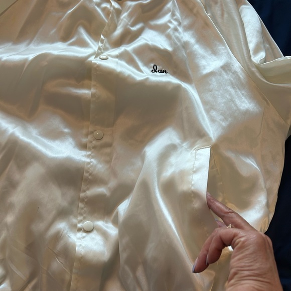 VINTAGE SATIN VARSITY JACKET • Ivory/off White ( not white) • XL - Picture 9 of 9